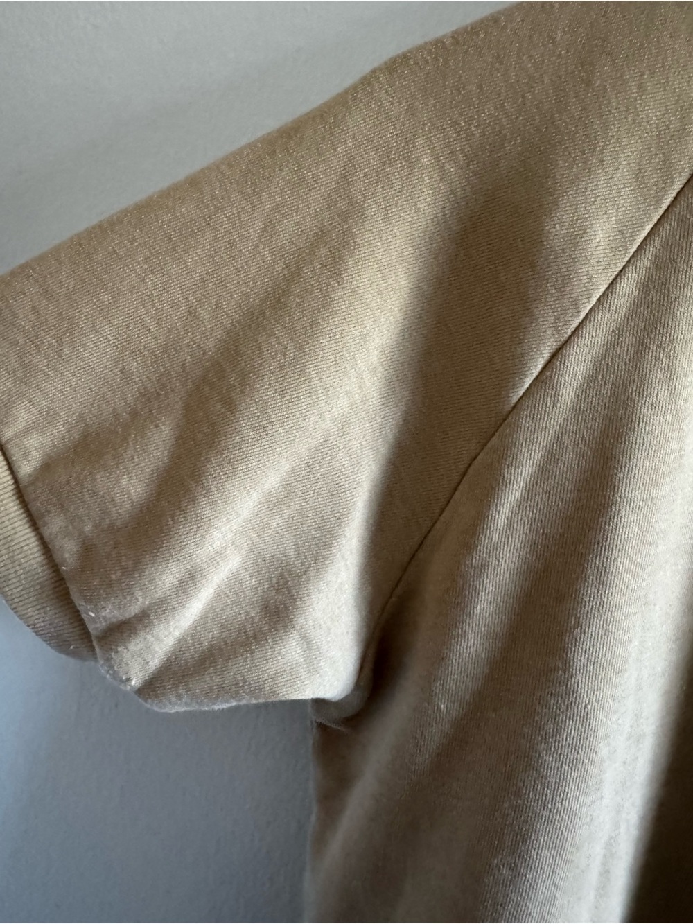 SPRWMN Raglan Tan Cropped Short Sleeve Sweatshirt size Small - Picture 7 of 9